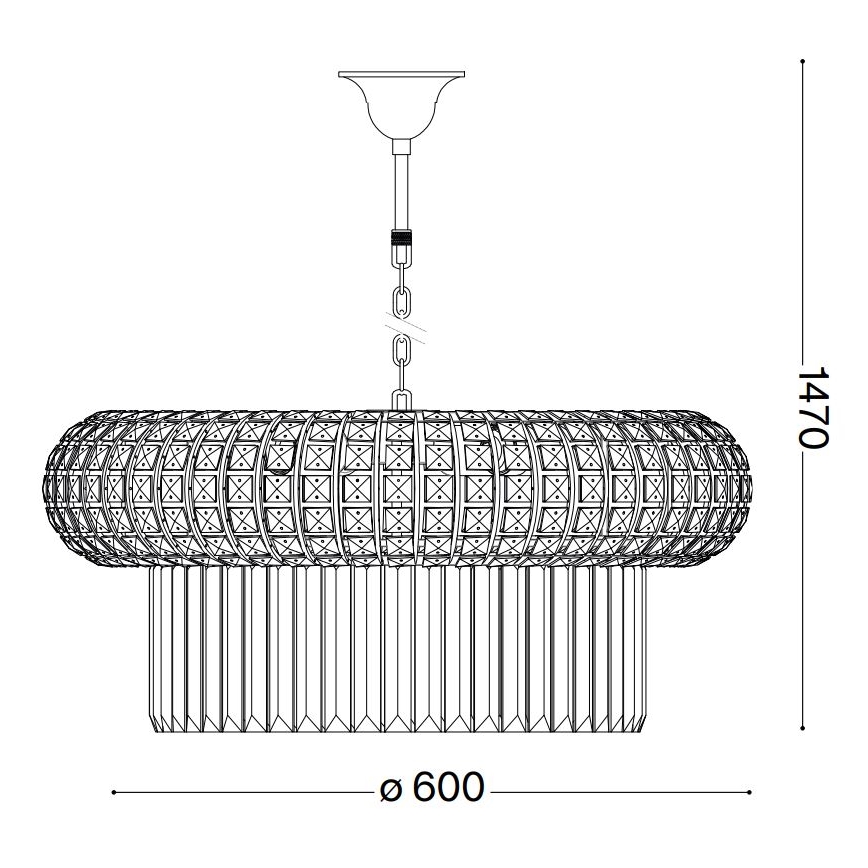 Ideal Lux - Kristāla lustra ar ķēdi NABUCCO 12xE14/40W/230V d. 60 cm zelta
