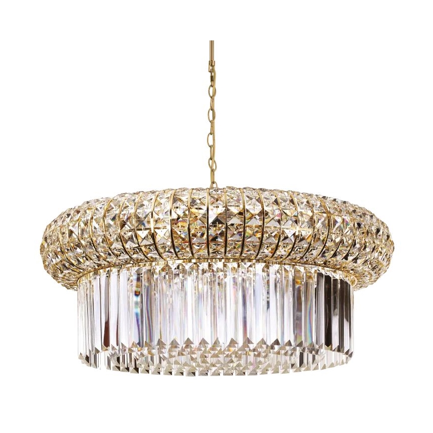 Ideal Lux - Kristāla lustra ar ķēdi NABUCCO 16xE14/40W/230V d. 70 cm zelta