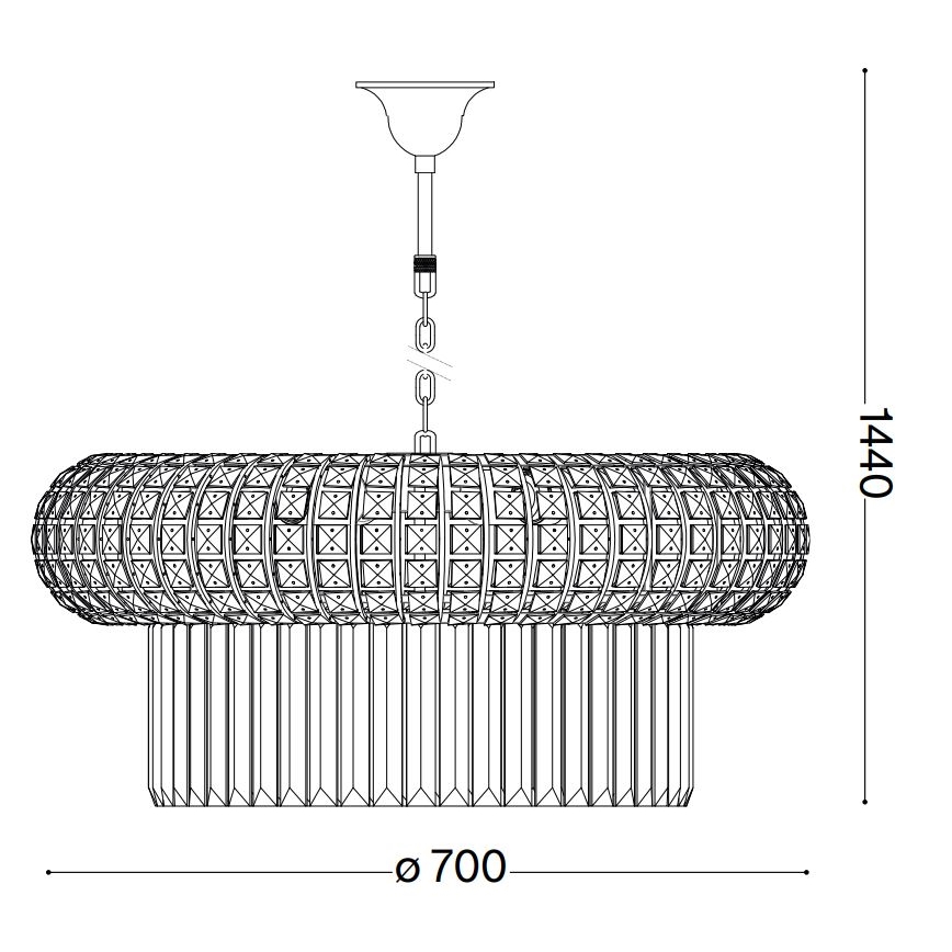Ideal Lux - Kristāla lustra ar ķēdi NABUCCO 16xE14/40W/230V d. 70 cm zelta