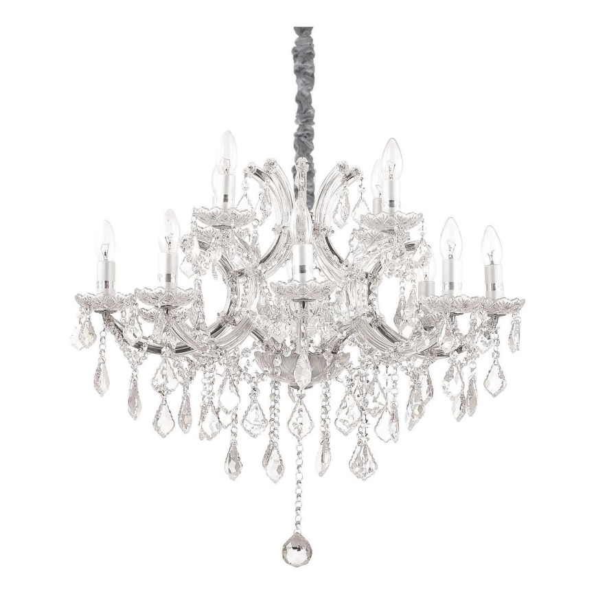 Ideal Lux - Kristāla lustra ar ķēdi NAPOLEON 12xE14/40W/230V d. 74 cm spīdīgi hromēts
