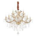 Ideal Lux - Kristāla lustra ar ķēdi NAPOLEON 12xE14/40W/230V d. 74 cm zelta