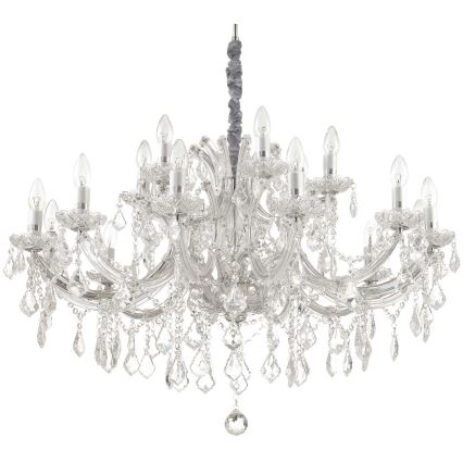 Ideal Lux - Kristāla lustra ar ķēdi NAPOLEON 18xE14/40W/230V d. 96 cm spīdīgi hromēts