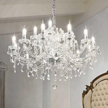 Ideal Lux - Kristāla lustra ar ķēdi NAPOLEON 18xE14/40W/230V d. 96 cm spīdīgi hromēts