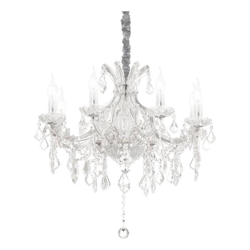 Ideal Lux - Kristāla lustra ar ķēdi NAPOLEON 8xE14/40W/230V d. 67 cm hroms