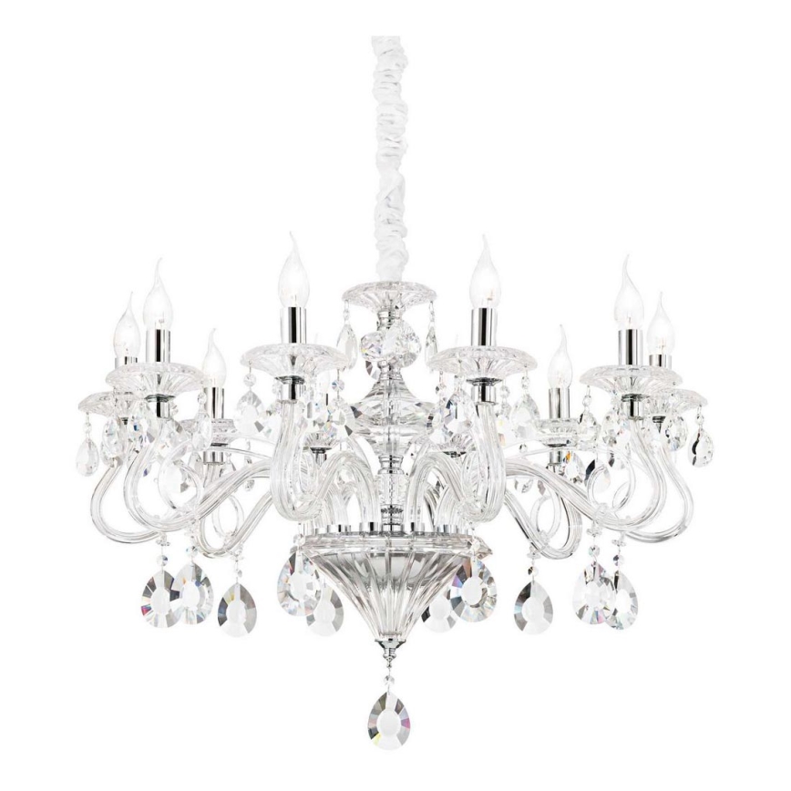 Ideal Lux - Kristāla lustra ar ķēdi NEGRESCO 10xE14/28W/230V d. 85 cm caurspīdīga