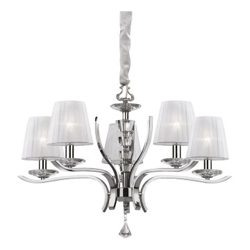 Ideal Lux - Kristāla lustra ar ķēdi PEGASO 5xE14/28W/230V d. 72 cm spīdīgi hromēts