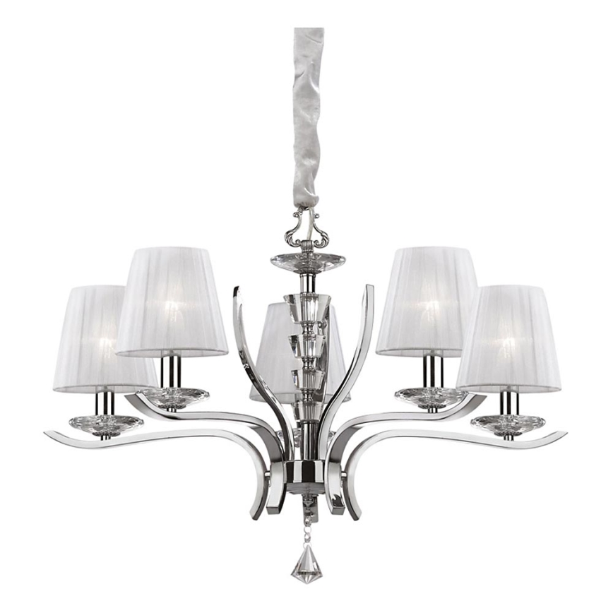 Ideal Lux - Kristāla lustra ar ķēdi PEGASO 5xE14/28W/230V d. 72 cm spīdīgi hromēts