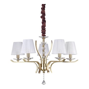 Ideal Lux - Kristāla lustra ar ķēdi PEGASO 5xE14/28W/230V d. 72 cm zelta
