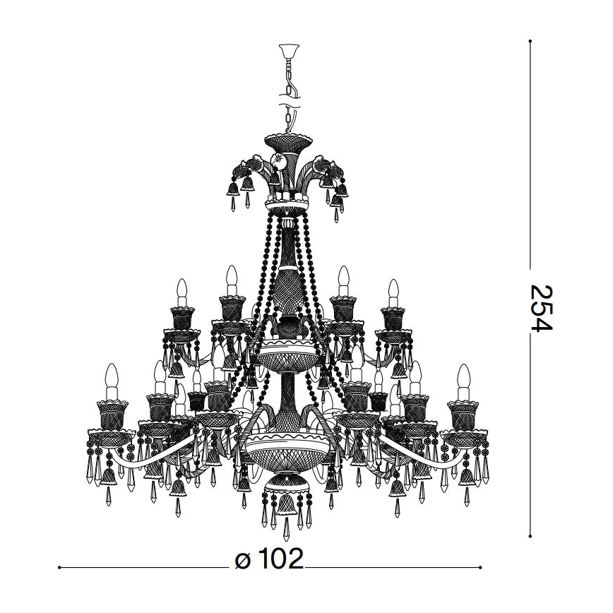 Ideal Lux - Kristāla lustra ar ķēdi REDENTORE 18xE14/40W/230V d. 102 cm caurspīdīga