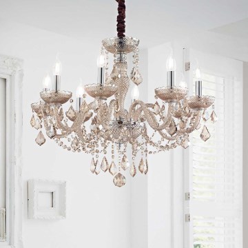 Ideal Lux - Kristāla lustra ar ķēdi ROSE 8xE14/40W/230V d. 78 cm bēša