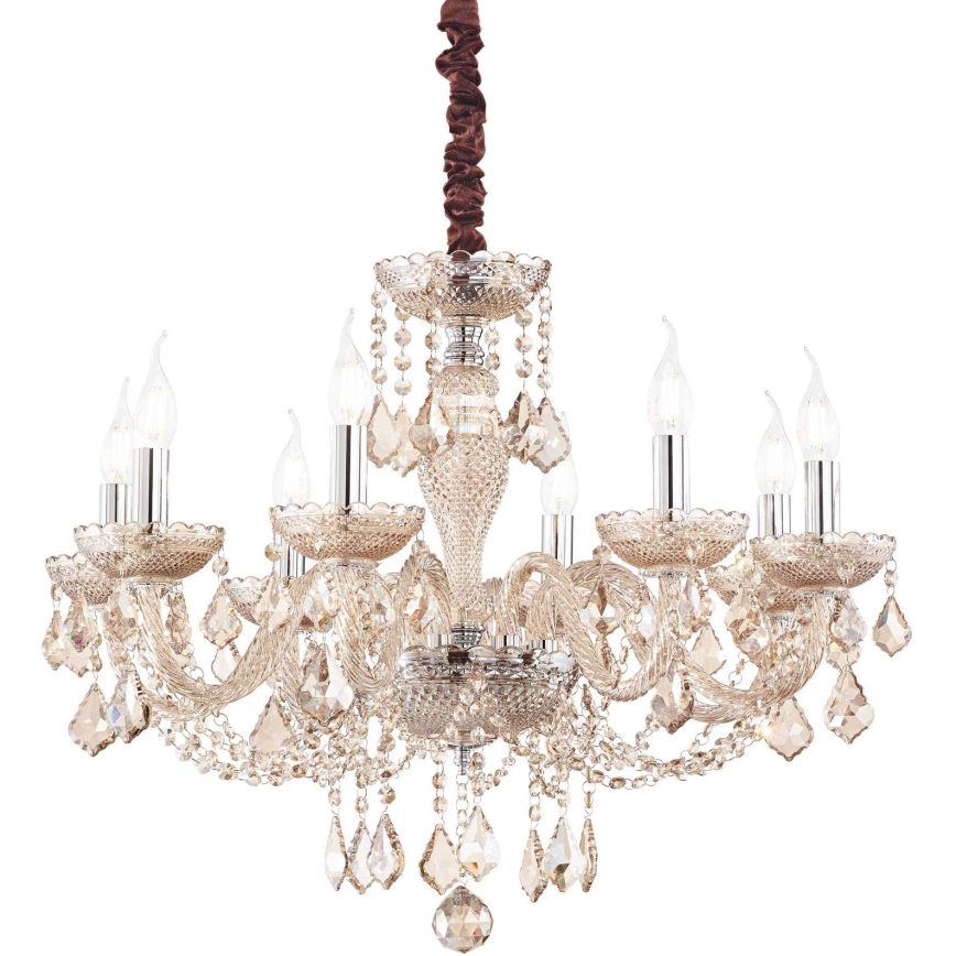 Ideal Lux - Kristāla lustra ar ķēdi ROSE 8xE14/40W/230V d. 78 cm bēša