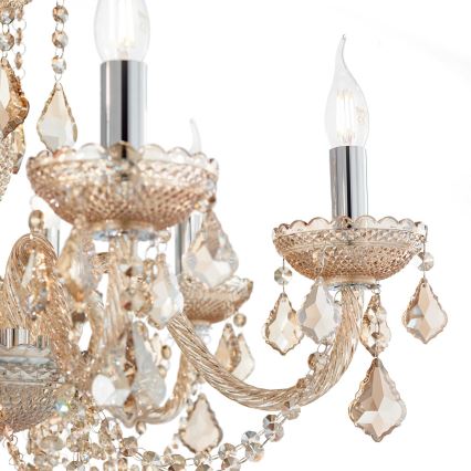 Ideal Lux - Kristāla lustra ar ķēdi ROSE 8xE14/40W/230V d. 78 cm bēša
