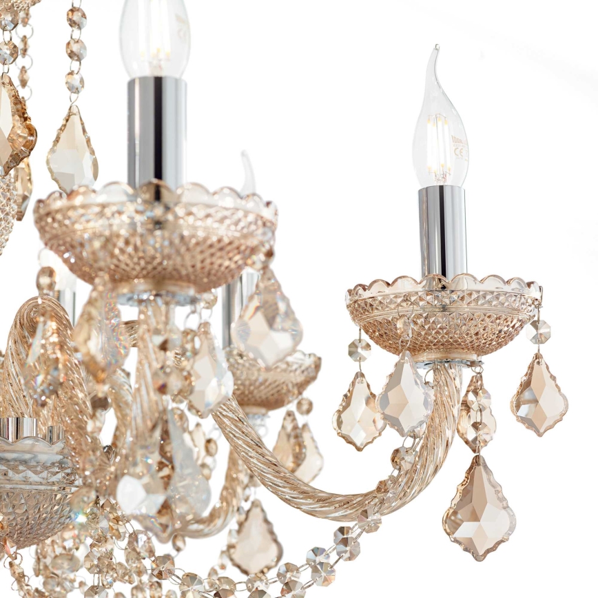 Ideal Lux - Kristāla lustra ar ķēdi ROSE 8xE14/40W/230V d. 78 cm bēša