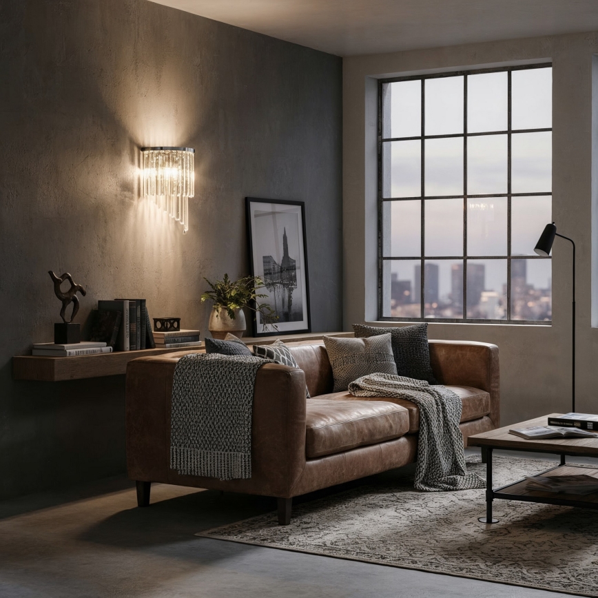 Ideal Lux - Kristāla sienas lampa CARLTON 3xE14/40W/230V spīdīgi hromēts