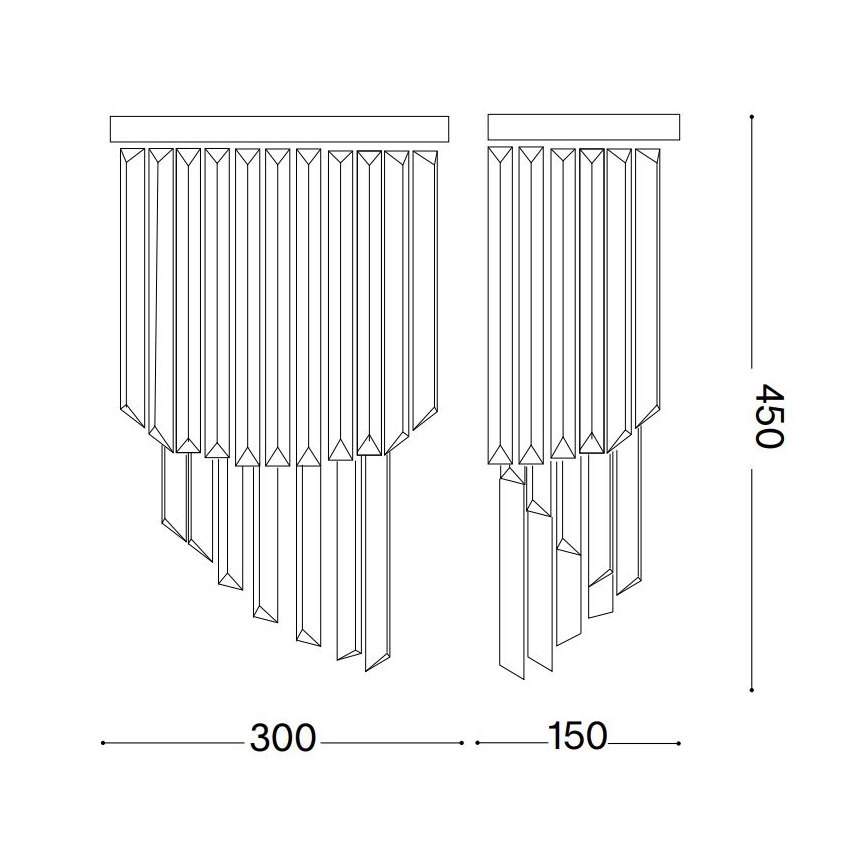 Ideal Lux - Kristāla sienas lampa CARLTON 3xE14/40W/230V spīdīgi hromēts