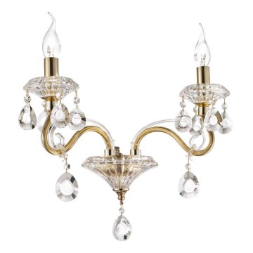 Ideal Lux - Kristāla sienas lampa NEGRESCO 2xE14/28W/230V zelta