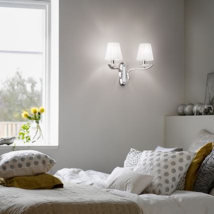 Ideal Lux - Kristāla sienas lampa PEGASO 2xE14/28W/230V spīdīgs hroms