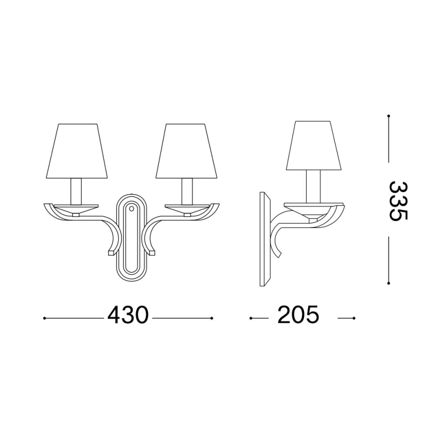 Ideal Lux - Kristāla sienas lampa PEGASO 2xE14/28W/230V zelta