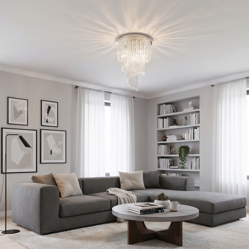 Ideal Lux - Kristāla virsapmetuma lustra CARLTON 12xE14/40W/230V d. 50 cm spīdīgi hromēts