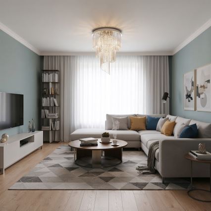 Ideal Lux - Kristāla virsapmetuma lustra CARLTON 12xE14/40W/230V d. 50 cm spīdīgi hromēts