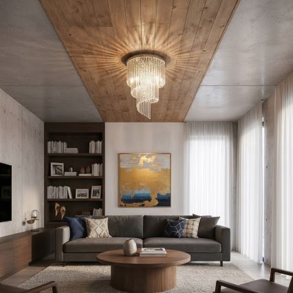 Ideal Lux - Kristāla virsapmetuma lustra CARLTON 12xE14/40W/230V d. 50 cm spīdīgi hromēts