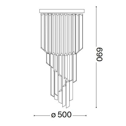Ideal Lux - Kristāla virsapmetuma lustra CARLTON 12xE14/40W/230V d. 50 cm spīdīgi hromēts