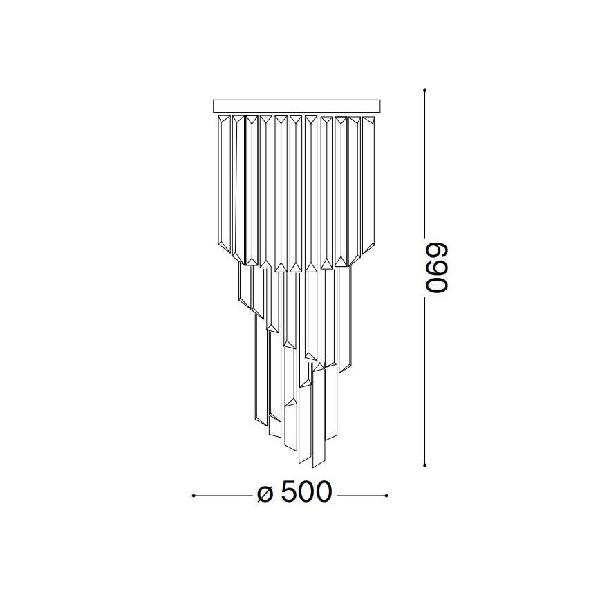 Ideal Lux - Kristāla virsapmetuma lustra CARLTON 12xE14/40W/230V d. 50 cm spīdīgi hromēts