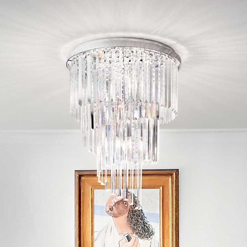 Ideal Lux - Kristāla virsapmetuma lustra CARLTON 12xE14/40W/230V d. 50 cm spīdīgi hromēts