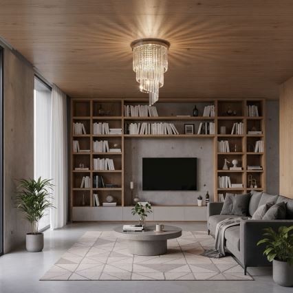 Ideal Lux - Kristāla virsapmetuma lustra CARLTON 8xE14/40W/230V d. 40 cm spīdīgi hromēts