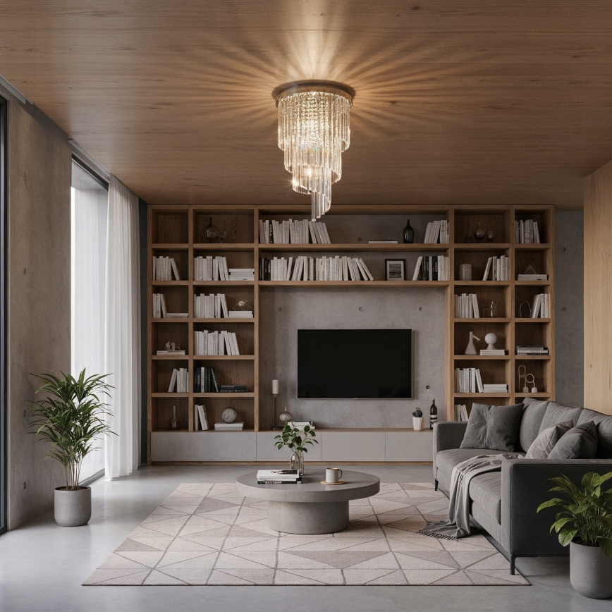 Ideal Lux - Kristāla virsapmetuma lustra CARLTON 8xE14/40W/230V d. 40 cm spīdīgi hromēts