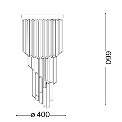Ideal Lux - Kristāla virsapmetuma lustra CARLTON 8xE14/40W/230V d. 40 cm spīdīgi hromēts