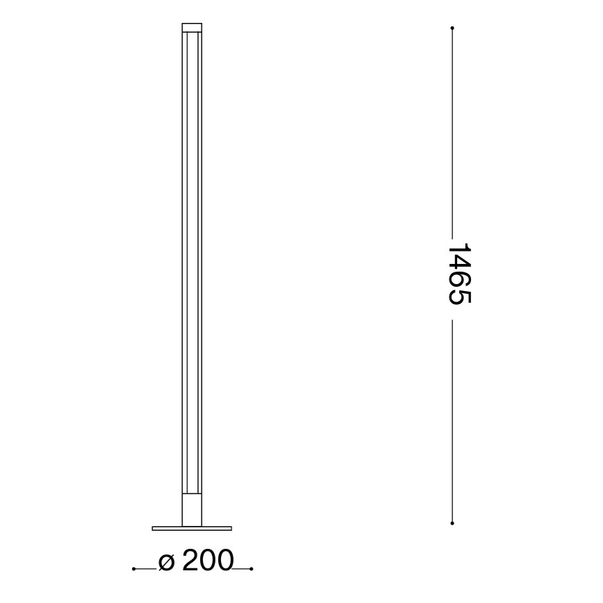 Ideal Lux - LED aptumšojama grīdas lampa YOKO LED/16W/230V CRI 90 melna
