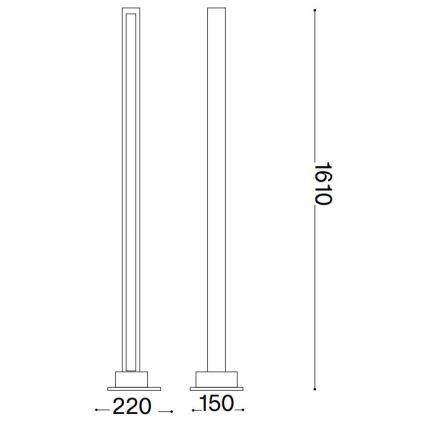 Ideal Lux - LED Aptumšojama grīdas stāvlampa CRAFT LED/26W/230V CRI 90 dižskābardis