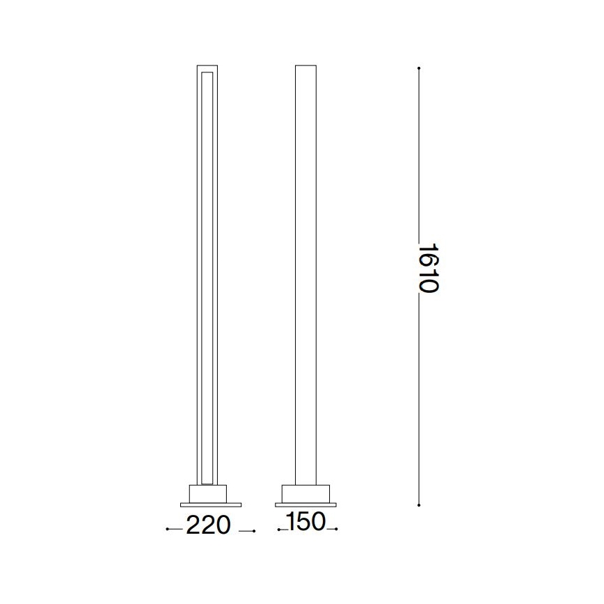 Ideal Lux - LED Aptumšojama grīdas stāvlampa CRAFT LED/26W/230V CRI 90 dižskābardis