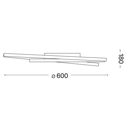 Ideal Lux - LED Aptumšojama griestu lampa OZ LED/48W/230V d. 60 cm CRI 90 melna