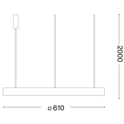 Ideal Lux - LED Aptumšojama lustra ar auklu GEMINI LED/48W/230V d. 61 cm CRI 90 zelta