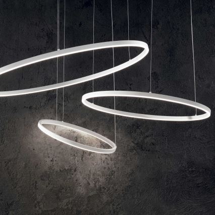 Ideal Lux - LED Aptumšojama lustra ar auklu ORACLE SLIM LED/28W/230V 4000K d. 50 cm CRI 90 balta
