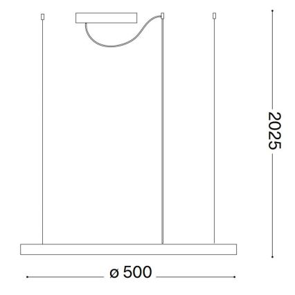 Ideal Lux - LED Aptumšojama lustra ar auklu ORACLE SLIM LED/28W/230V 4000K d. 50 cm CRI 90 balta
