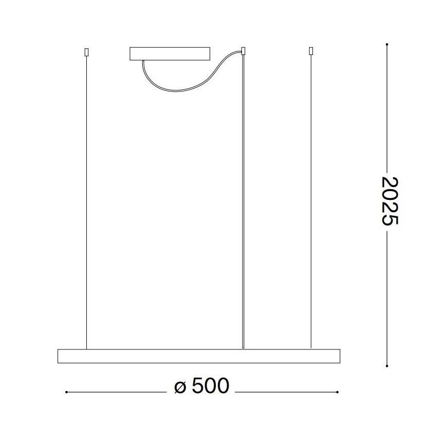 Ideal Lux - LED Aptumšojama lustra ar auklu ORACLE SLIM LED/28W/230V 4000K d. 50 cm CRI 90 balta