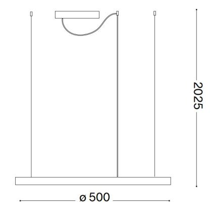 Ideal Lux - LED Aptumšojama lustra ar auklu ORACLE SLIM LED/28W/230V 4000K d. 50 cm CRI 90 melna