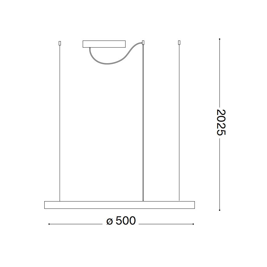 Ideal Lux - LED Aptumšojama lustra ar auklu ORACLE SLIM LED/28W/230V 4000K d. 50 cm CRI 90 melna