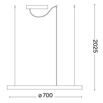 Ideal Lux - LED Aptumšojama lustra ar auklu ORACLE SLIM LED/40W/230V 4000K d. 70 cm CRI 90 balta