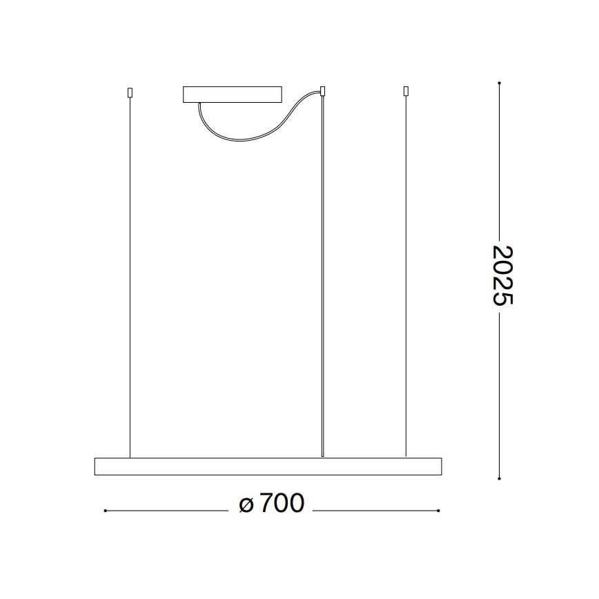 Ideal Lux - LED Aptumšojama lustra ar auklu ORACLE SLIM LED/40W/230V 4000K d. 70 cm CRI 90 balta