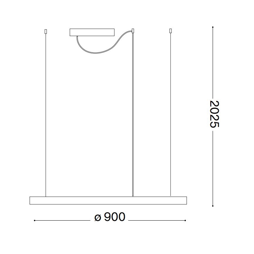 Ideal Lux - LED Aptumšojama lustra ar auklu ORACLE SLIM LED/42W/230V 4000K d. 90 cm CRI 90 balta