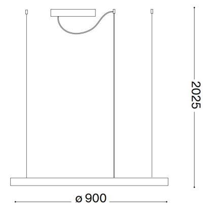 Ideal Lux - LED Aptumšojama lustra ar auklu ORACLE SLIM LED/42W/230V 4000K d. 90 cm CRI 90 balta
