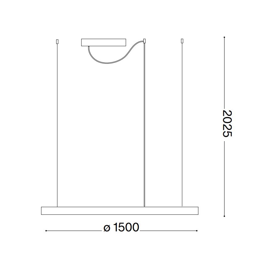 Ideal Lux - LED Aptumšojama lustra ar auklu ORACLE SLIM LED/83W/230V 4000K d. 150 cm CRI 90 balta
