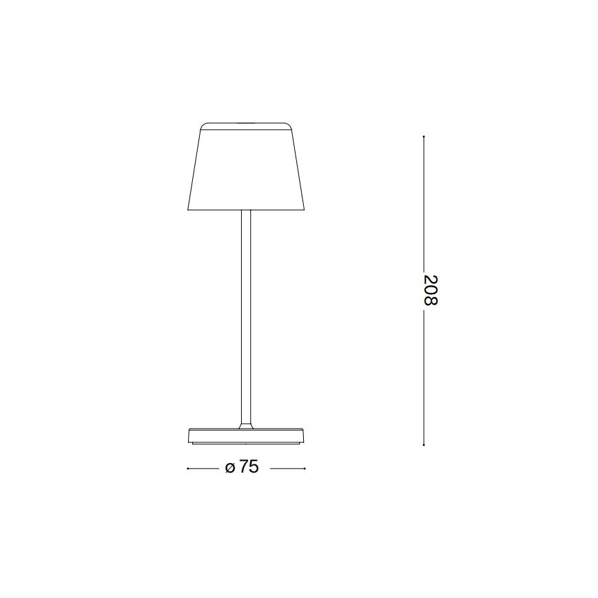 Ideal Lux - LED Aptumšojama skārienvadāma āra galda lampa CUTE LED/2,5W/3,7V USB 2200-2700K IP65 melna