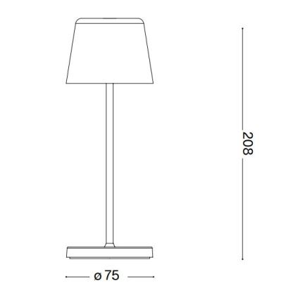 Ideal Lux - LED Aptumšojama skārienvadāma āra galda lampa CUTE LED/2,5W/3,7V USB 2200-2700K IP65 melna