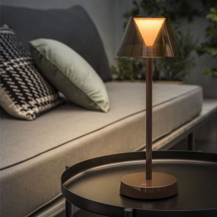 Ideal Lux - LED Aptumšojama skārienvadāma lampa LOLITA LED/2,8W/5V 2200 mAh IP54 brūna