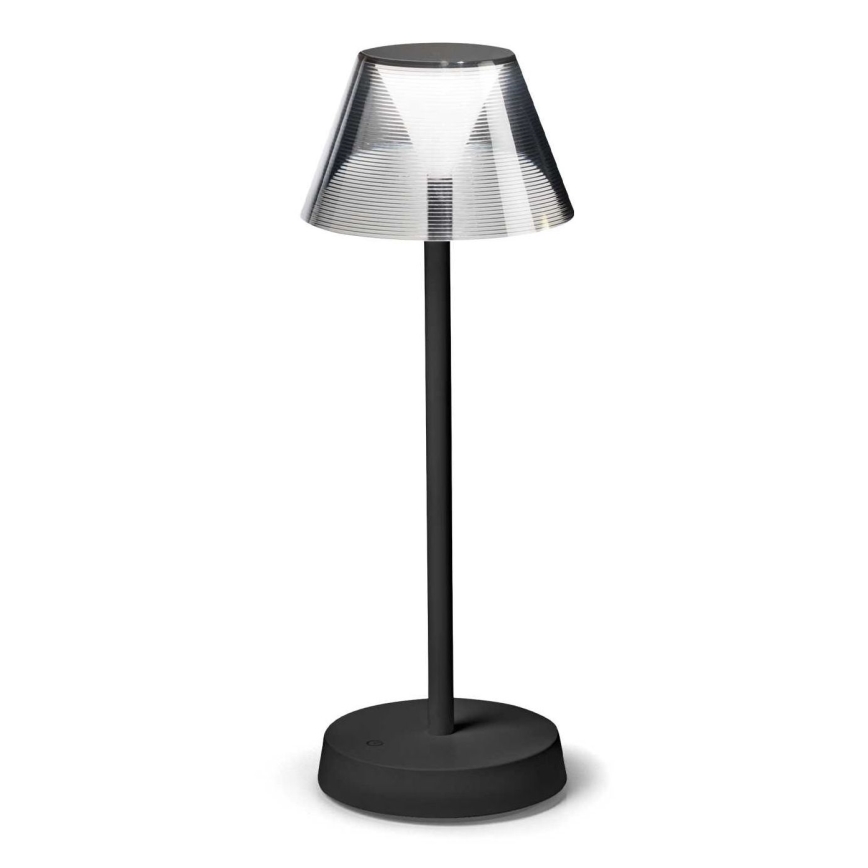 Ideal Lux - LED Aptumšojama skārienvadāma lampa LOLITA LED/2,8W/5V 2200 mAh IP54 melna
